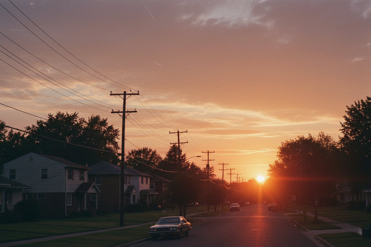Retro Suburban Sunset